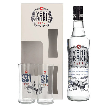 YENI RAKI  45% 0,7l + 2X SKLO (karton)