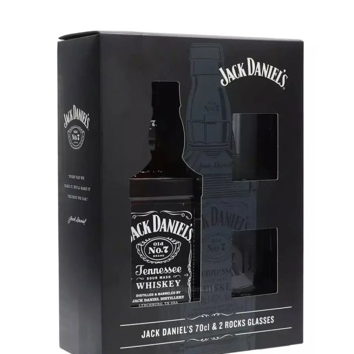 JACK DANIEL'S 40% 0,7l 2xSKLO (karton 2 skleničky)